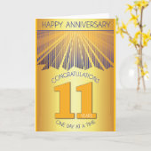 11 Year Sober Anniversary | Golden Ray 12 Step Kaart (Gele Bloem)