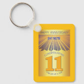 11 Year Sober Anniversary | Golden Ray 12 Step Sleutelhanger (Voorkant)