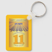 11 Year Sober Anniversary | Golden Ray 12 Step Sleutelhanger (Achterkant)
