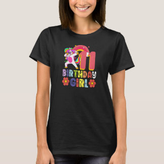 11 Years Old Unicorn Dabbing 11th Birthday Girl Un T-shirt
