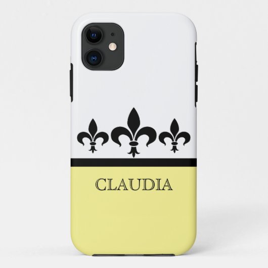 11 Yellow Swanky Fleur De Lis BT iPhone 5 Coque (Dos)