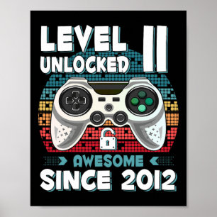 11-yr Bday Son Boy Funny Gamer 11th 11 Year Old Bi Poster