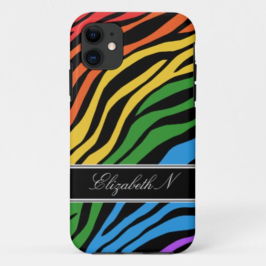 11 Zebra Print Mix Rainbow iPhone 5 Coque (Dos)