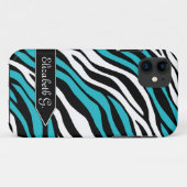 11 Zebra Print Turquoise Mix iPhone 5 Coque (Dos (Horizontal))