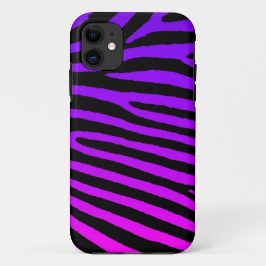 11 Zebra rayures rose violet bleu iphone 5 coque (Dos)