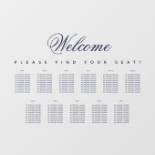 11 zitplaatsgrafiek Transparant Blauw Schrift Raamsticker (Vel)