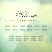 11 zitplaatsgrafiek Transparant Blauw Schrift Raamsticker (Vel 3)