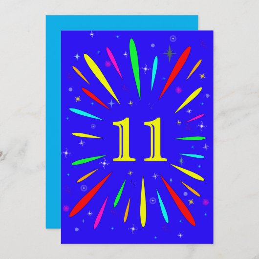 11e aanloopexplosie van de feestdag kaart (Voorkant / Achterkant)