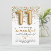 11e anniversaire Confetti Invitation (Debout devant)