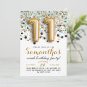 11e anniversaire Confetti Invitation (Debout devant)