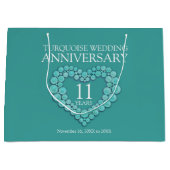 11e anniversaire de mariage Turquoise sac cadeau p (Devant)