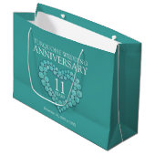 11e anniversaire de mariage Turquoise sac cadeau p (Devant Angle)