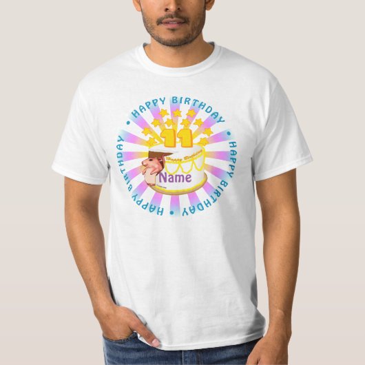 11e anniversaire fête Anniversaire t-shirts person (Devant)
