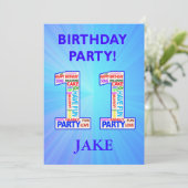 11e anniversaire Invitation de fête Ajouter un nom (Debout devant)