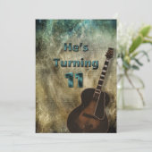 11e anniversaire Invitation Garçons Grunge Guitare (Debout devant)