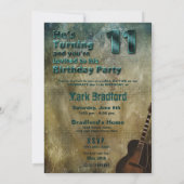 11e anniversaire Invitation Garçons Grunge Guitare (Dos)