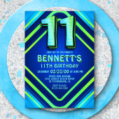 11e anniversaire Neon Invitation