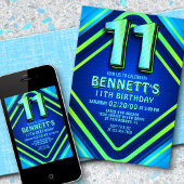 11e anniversaire Neon Invitation