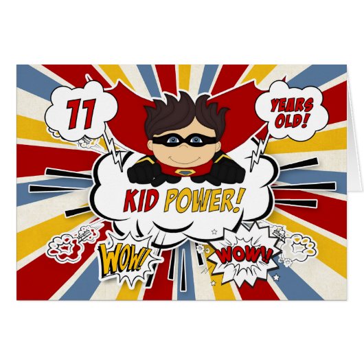 11e anniversaire pour les garçons Super Kid Red Co (Devant horizontal)