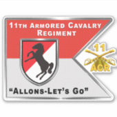 11e Armored Cavalry Regiment Sticker (Voorkant)
