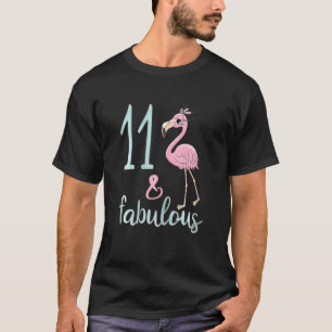 11e bday outfit Fabulous Flamingo 11 jaar oud bir T-shirt