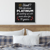 11e bruiloft Jubileum I - Steel Funny Couple Canvas Afdruk (Insitu (Slaapkamer))