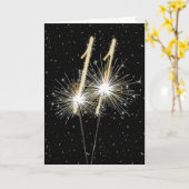 11e bruiloft-sparklers kaart (Gele Bloem)