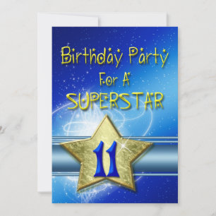 11e fête d'anniversaire Invitation pour une supers