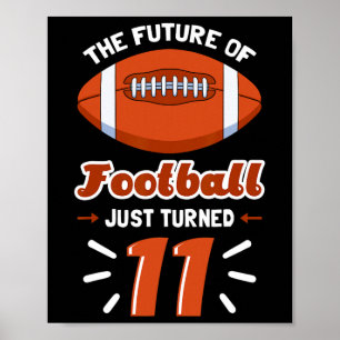 11e Football Verjaardag Party Speler Sport Lover T Poster
