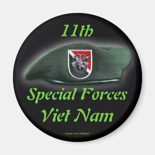 11e forces spéciales Green Berets nam flash Magnet (Devant)