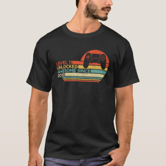 11e gamerniveau op jaarbasis 11 niet-vergrendelde  t-shirt