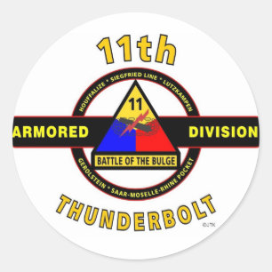 11E GEARMOREERDE AFDELING "THUNDERBOLT" RONDE STICKER