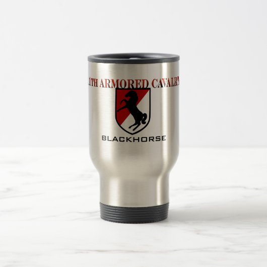 11e gepantserde cavalry Blackhorse Travel Mug Reisbeker (Center)