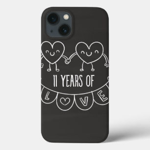 11e Jubileum Gift Chalk Hearts iPhone 13 Hoesje