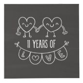 11e Jubileum Gift Chalk Hearts Kubus (Voorkant)
