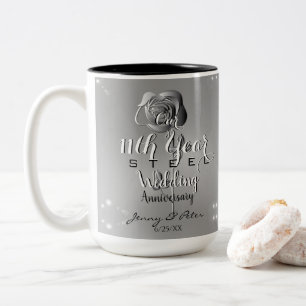 11e Jubileum-Roos voor weddenschappen Tweekleurige Koffiemok