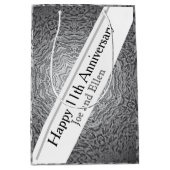 11e Jubileum staal Medium Cadeauzakje (Voorkant)