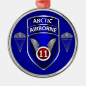 11e Kerstdivisie Luchtvaart Metalen Ornament (Voorkant)