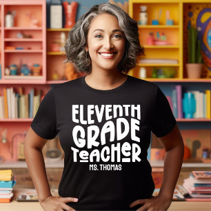 11e klas leraar Eenvoudig tekstontwerp T-shirt