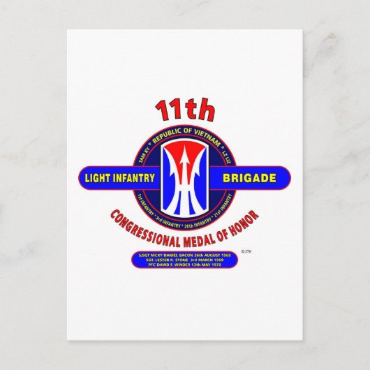 11E LICHTE INFANTRY BRIGADE VIETNAM BRIEFKAART (Voorkant)