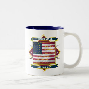 11e Michigan Volunteer Infantry Tweekleurige Koffiemok