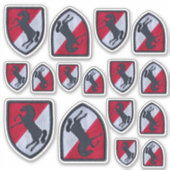 11e Pantserregiment Fort Meade Contour Sticker (Voorkant)