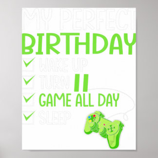 11e Perfect Birthday Gaming 11 jaar oude gamer Bo Poster