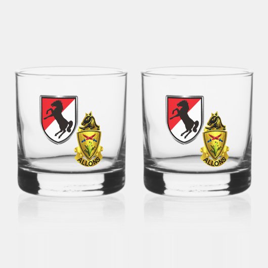 11e regiment gepantserde cavalerie whisky glas (Voorkant)