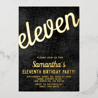 11e Rose Gold Anniversaire Foil Invitation