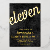 11e Rose Gold Anniversaire Foil Invitation (Recto)