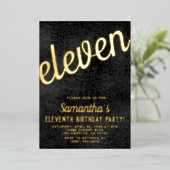 11e Rose Gold Anniversaire Foil Invitation (Debout devant)
