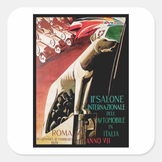 11e Salone Internazionale Automobile ~ Roma Vierkante Sticker (Voorkant)