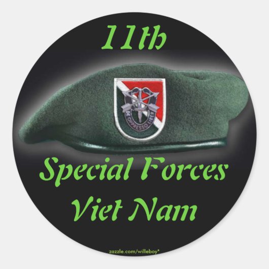 11e Sticker des forces spéciales Green Berets (Devant)