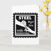 11e trouwdag hand in hand kaart (Gele Bloem)